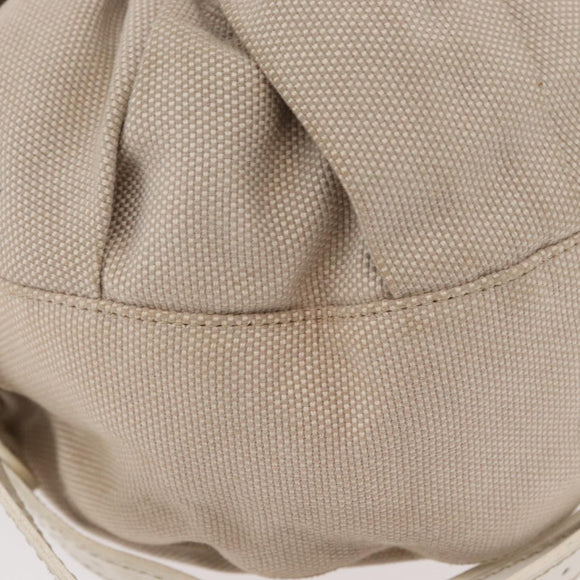 FENDI Shoulder Bag Canvas Leather Beige Gold Auth ka3548