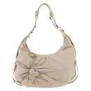 FENDI Shoulder Bag Canvas Leather Beige Gold Auth ka3548-13