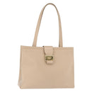 Salvatore Ferragamo Shoulder Bag Leather Beige Gold Auth ka355-1