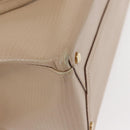 Salvatore Ferragamo Shoulder Bag Leather Beige Gold Auth ka355-17