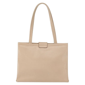 Salvatore Ferragamo Shoulder Bag Leather Beige Gold Auth ka355 - 0