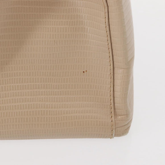 Salvatore Ferragamo Shoulder Bag Leather Beige Gold Auth ka355