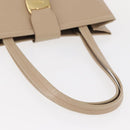 Salvatore Ferragamo Shoulder Bag Leather Beige Gold Auth ka355-8