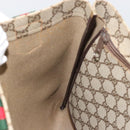 GUCCI GG Supreme Web Sherry Line Tote Bag PVC Beige Red 02 37 1300 Auth ka3550-20