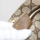 GUCCI GG Supreme Web Sherry Line Tote Bag PVC Beige Red 02 37 1300 Auth ka3550-12