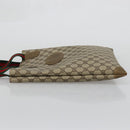 GUCCI GG Supreme Web Sherry Line Tote Bag PVC Beige Red 02 37 1300 Auth ka3550-4