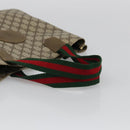 GUCCI GG Supreme Web Sherry Line Tote Bag PVC Beige Red 02 37 1300 Auth ka3550-7