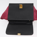 CELINE Trapeze Hand Bag Suede Leather 2way Pink Beige Auth ka3552A-20