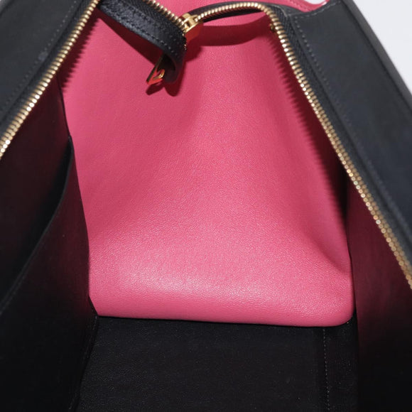 CELINE Trapeze Hand Bag Suede Leather 2way Pink Beige Auth ka3552A