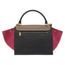 CELINE Trapeze Hand Bag Suede Leather 2way Pink Beige Auth ka3552A-2