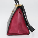 CELINE Trapeze Hand Bag Suede Leather 2way Pink Beige Auth ka3552A-4