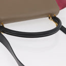 CELINE Trapeze Hand Bag Suede Leather 2way Pink Beige Auth ka3552A-7