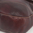 GUCCI Shoulder Bag Leather Wine Red Silver 247393 Auth ka3554-10