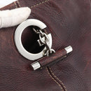 GUCCI Shoulder Bag Leather Wine Red Silver 247393 Auth ka3554-14