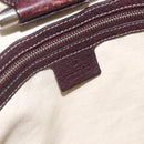 GUCCI Shoulder Bag Leather Wine Red Silver 247393 Auth ka3554-15
