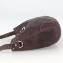 GUCCI Shoulder Bag Leather Wine Red Silver 247393 Auth ka3554-4