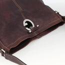 GUCCI Shoulder Bag Leather Wine Red Silver 247393 Auth ka3554-6