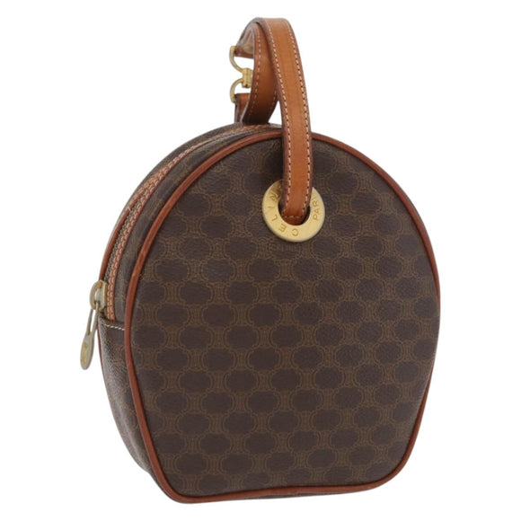 CELINE Macadam Canvas Shoulder Bag PVC Leather Brown Gold Auth ka3558A
