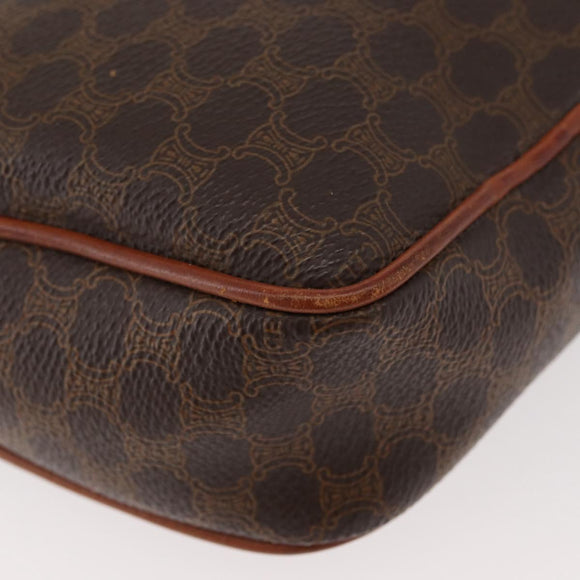 CELINE Macadam Canvas Shoulder Bag PVC Leather Brown Gold Auth ka3558A