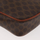 CELINE Macadam Canvas Shoulder Bag PVC Leather Brown Gold Auth ka3558A-16
