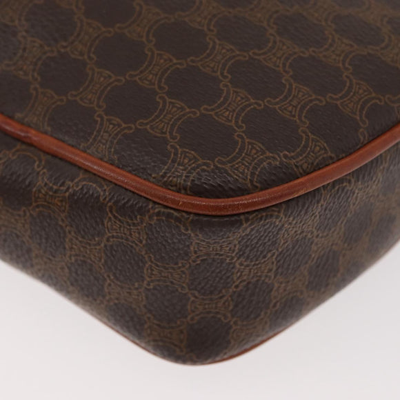 CELINE Macadam Canvas Shoulder Bag PVC Leather Brown Gold Auth ka3558A