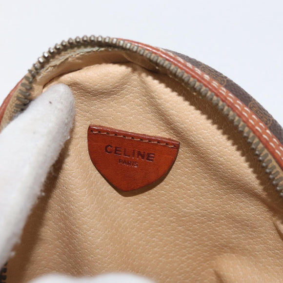 CELINE Macadam Canvas Shoulder Bag PVC Leather Brown Gold Auth ka3558A