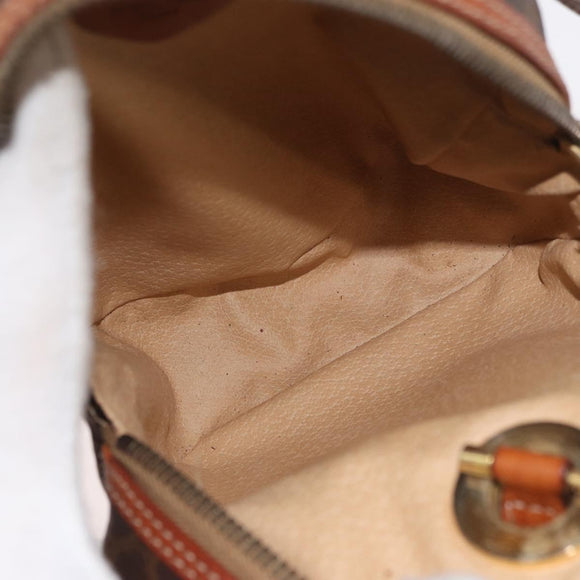 CELINE Macadam Canvas Shoulder Bag PVC Leather Brown Gold Auth ka3558A