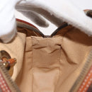 CELINE Macadam Canvas Shoulder Bag PVC Leather Brown Gold Auth ka3558A-19