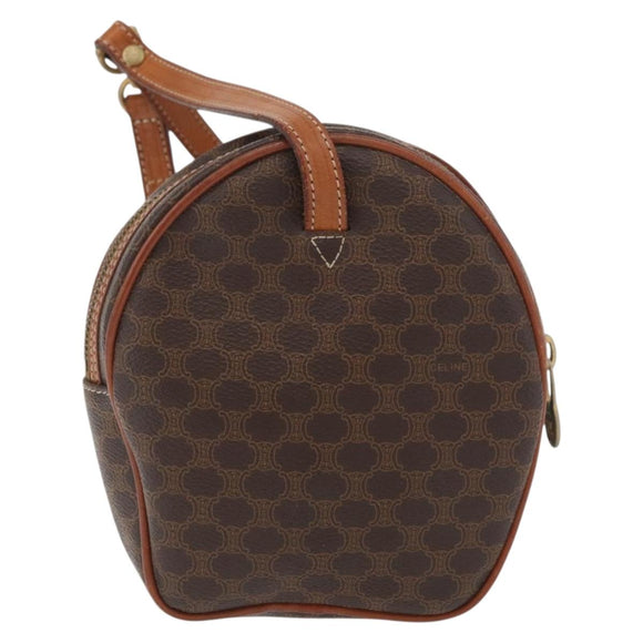 CELINE Macadam Canvas Shoulder Bag PVC Leather Brown Gold Auth ka3558A