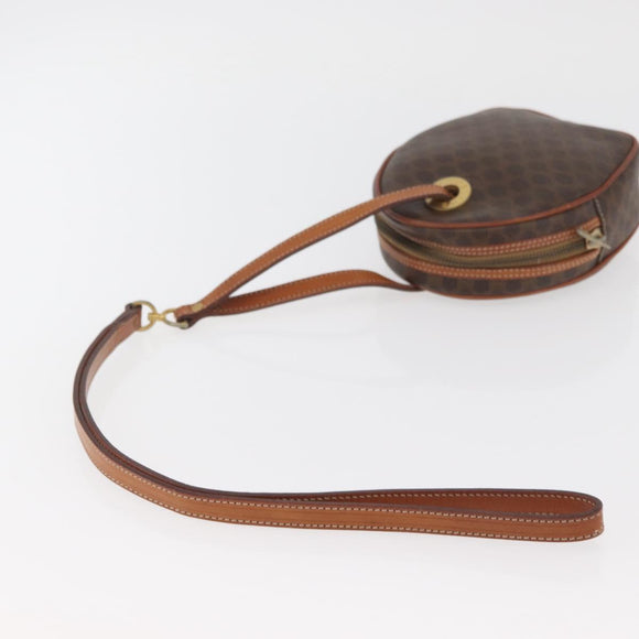 CELINE Macadam Canvas Shoulder Bag PVC Leather Brown Gold Auth ka3558A