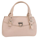 Salvatore Ferragamo Gancini Shoulder Bag Leather Pink Silver Auth ka356-1