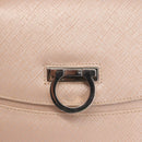 Salvatore Ferragamo Gancini Shoulder Bag Leather Pink Silver Auth ka356-18