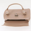 Salvatore Ferragamo Gancini Shoulder Bag Leather Pink Silver Auth ka356-19