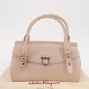 Salvatore Ferragamo Gancini Shoulder Bag Leather Pink Silver Auth ka356-12