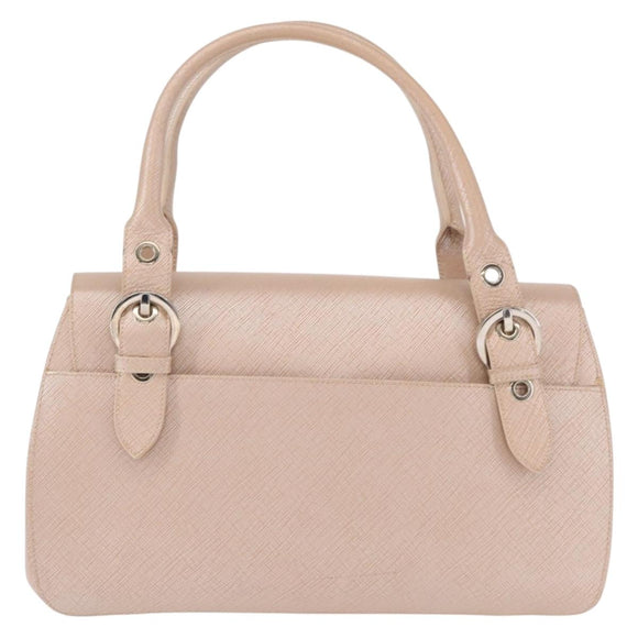 Salvatore Ferragamo Gancini Shoulder Bag Leather Pink Silver Auth ka356