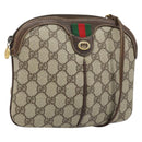 GUCCI GG Supreme Web Sherry Line Bag PVC Beige Gold 904 02 047 Auth ka3560-1