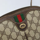 GUCCI GG Supreme Web Sherry Line Bag PVC Beige Gold 904 02 047 Auth ka3560-18