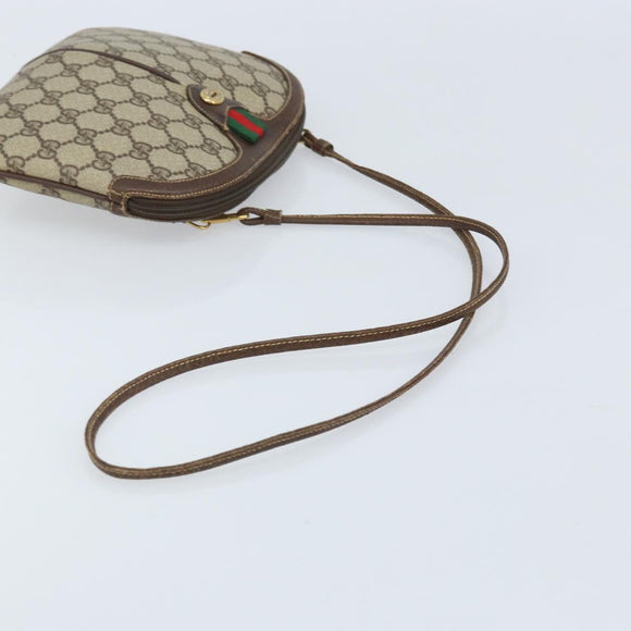GUCCI GG Supreme Web Sherry Line Bag PVC Beige Gold 904 02 047 Auth ka3560