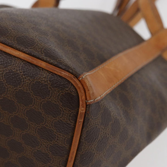 CELINE Macadam Canvas Shoulder Bag PVC Leather Brown Gold Auth ka3561