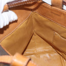 CELINE Macadam Canvas Shoulder Bag PVC Leather Brown Gold Auth ka3561-19