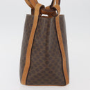CELINE Macadam Canvas Shoulder Bag PVC Leather Brown Gold Auth ka3561-4