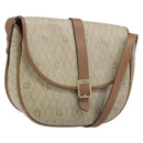 Christian Dior Honeycomb Canvas Shoulder Bag PVC Beige Gold Auth ka3563-1