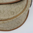 Christian Dior Honeycomb Canvas Shoulder Bag PVC Beige Gold Auth ka3563-9
