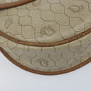 Christian Dior Honeycomb Canvas Shoulder Bag PVC Beige Gold Auth ka3563-14