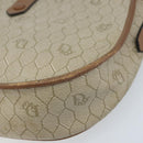 Christian Dior Honeycomb Canvas Shoulder Bag PVC Beige Gold Auth ka3563-15