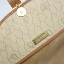 Christian Dior Honeycomb Canvas Shoulder Bag PVC Beige Gold Auth ka3563-17
