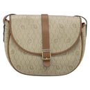 Christian Dior Honeycomb Canvas Shoulder Bag PVC Beige Gold Auth ka3563-13