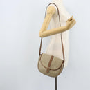 Christian Dior Honeycomb Canvas Shoulder Bag PVC Beige Gold Auth ka3563-21