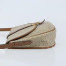 Christian Dior Honeycomb Canvas Shoulder Bag PVC Beige Gold Auth ka3563-4