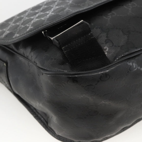 GUCCI GG Implementation Shoulder Bag PVC Black Silver 201732 Auth ka3564